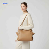 Packora Tas ruime dames schoudertas leren shopper met strikdetail www.middo.nl