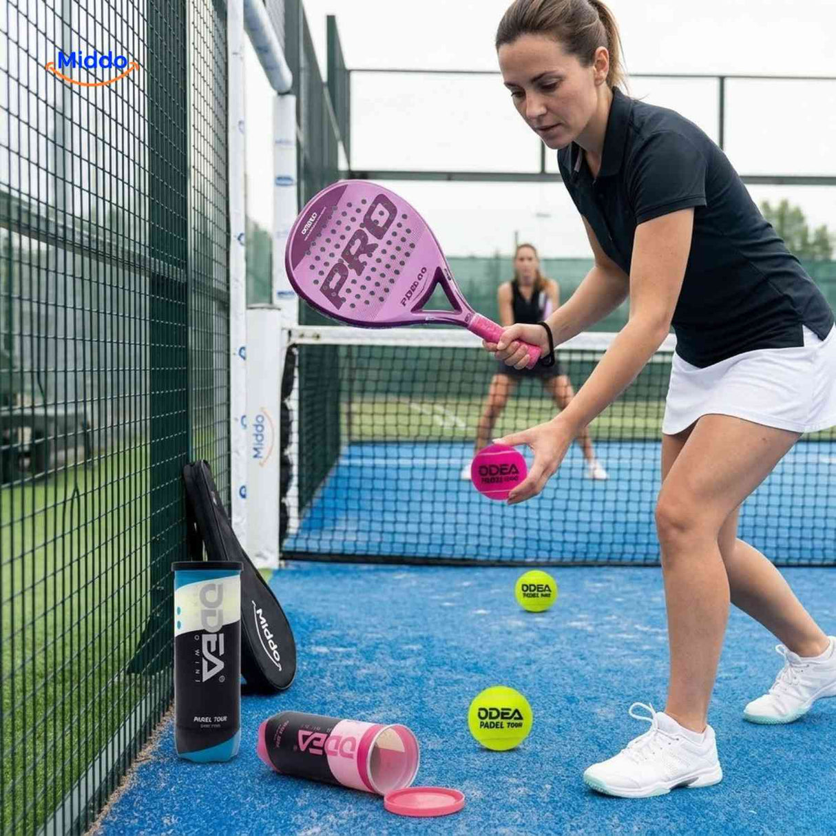 PadelPro Ballen padel racket en ballen set product www.middo.nl