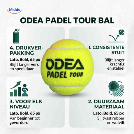 PadelPro Ballen padel tour bal specificaties overzicht www.middo.nl