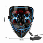 PhantomGlow Masker afmetingen blauw led masker www.middo.nl