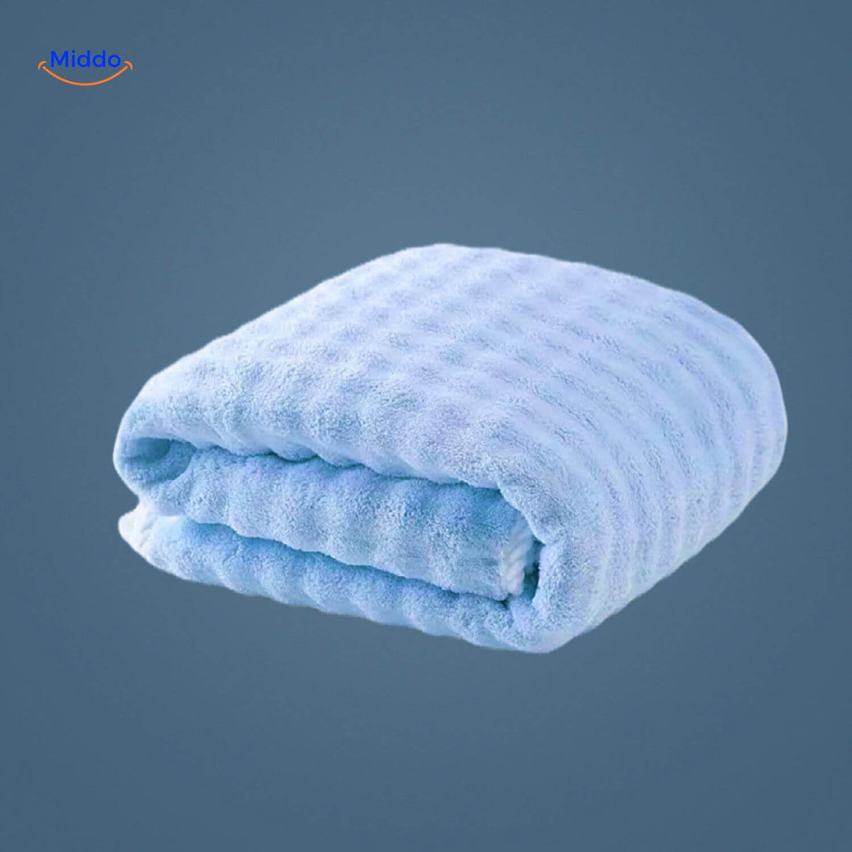 PineappleGrid Badhanddoek lichte blauwe hobbelige handdoek www.middo.nl