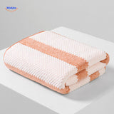 PineappleGrid Badhanddoek oranje wit gestreepte handdoek www.middo.nl