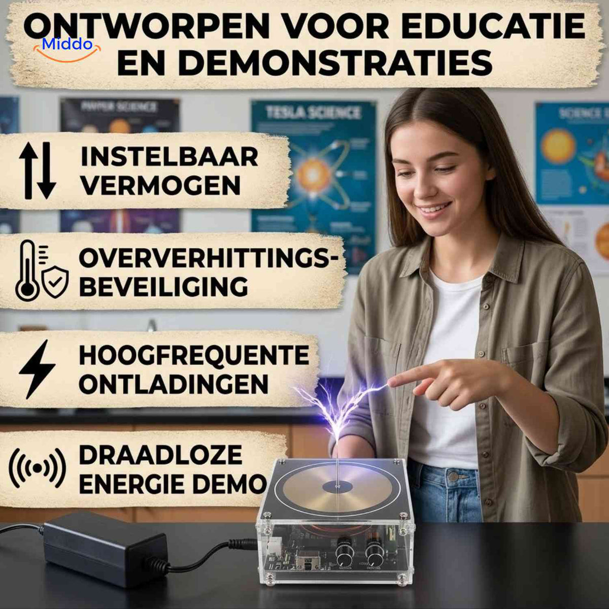 PlasmaTune Teslaspoel bluetooth muziek plasmaboog www.middo.nl