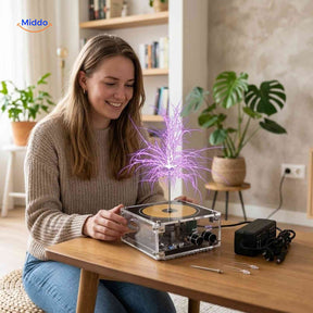 PlasmaTune Teslaspoel draadloze energie demo www.middo.nl