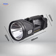 PowerBeam Zoeklicht afmetingen en ergonomisch ontwerp www.middo.nl