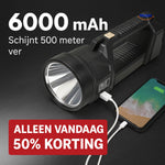 PowerBeam™ Superlamp | Ultra Helder • 6000mAh • 500m Bereik