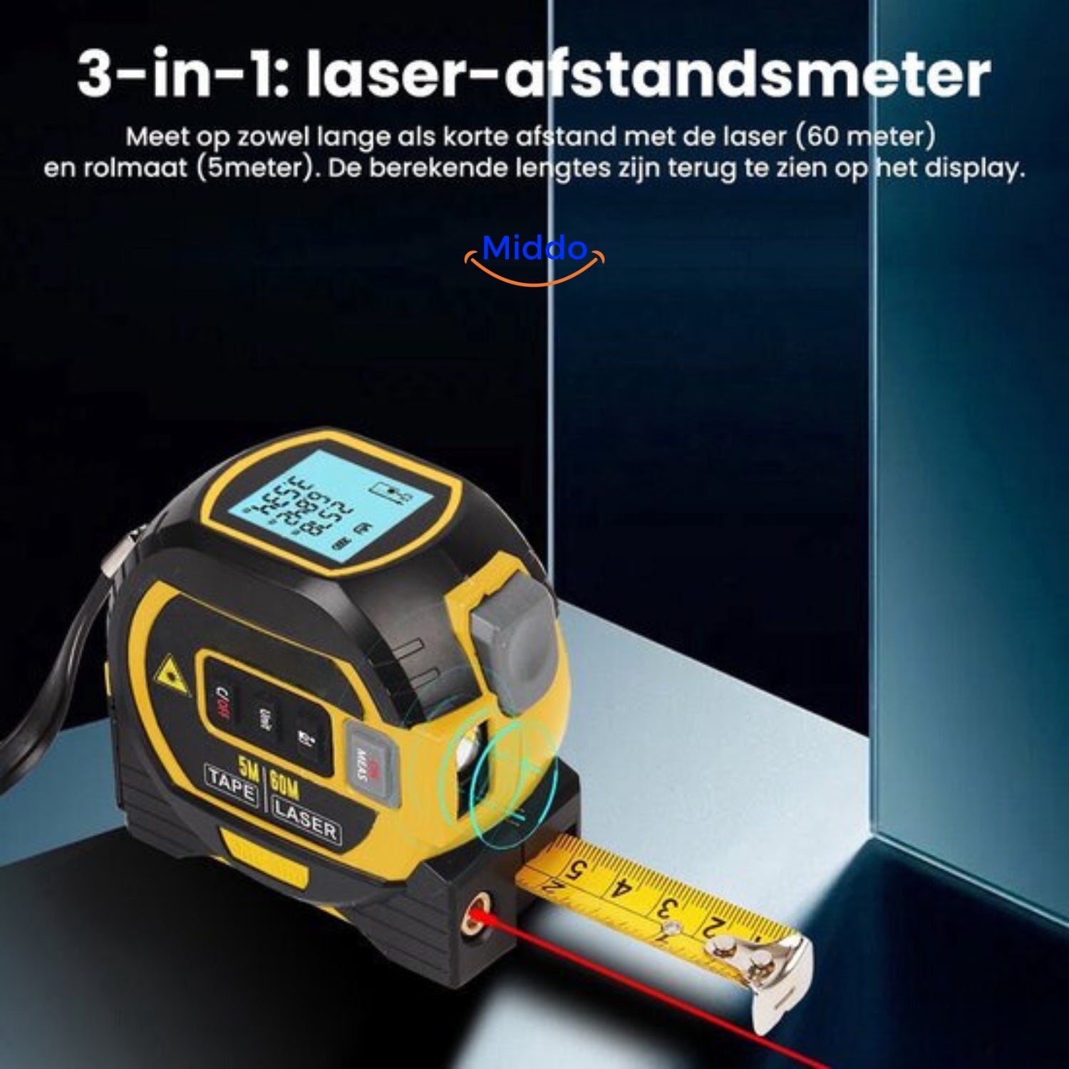 Strex Laser Afstandsmeter 60m Bereik - Lasermeter - Incl. Batterijen Strex Laser Afstandsmeter 60m Bereik - Lasermeter - Incl. Batterijen