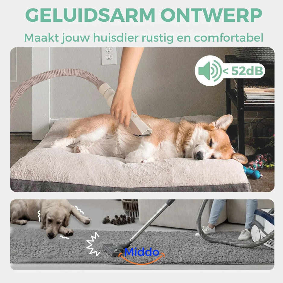Geluidarme huisdierstofzuiger zorgt voor een rustige en comfortabele omgeving.
