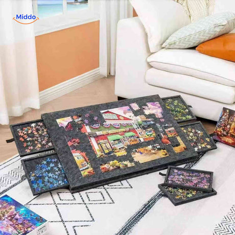 PuzzleNest Bord verstelbaar puzzelbord met opberglades www.middo.nl