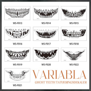 Diverse ontwerpen van realistische Halloween horror tattoos