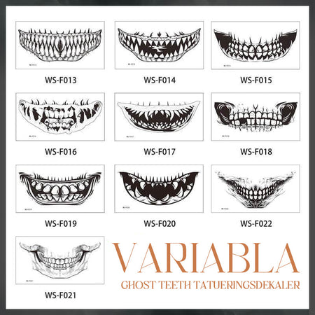 Diverse ontwerpen van realistische Halloween horror tattoos