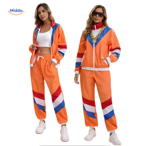 RetroVibe Set dames trainingspak 2 delig sportief jogging set www.middo.nl