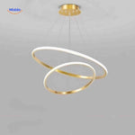 Ringkroonluchter Lamp goudkleurige led hanglamp twee ringen www.middo.nl