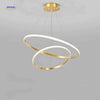 Ringkroonluchter Lamp goudkleurige led hanglamp twee ringen www.middo.nl