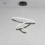 Ringkroonluchter Lamp modern zwart led hanglamp drie ringen www.middo.nl