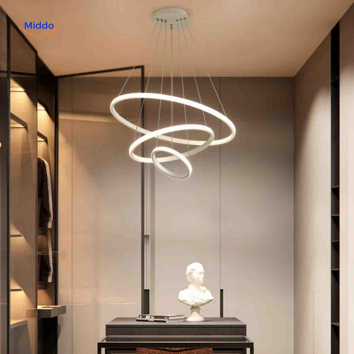 Ringkroonluchter Lamp moderne led hanglamp ringen woonkamer www.middo.nl