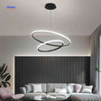 Ringkroonluchter Lamp zwart led hanglamp twee ringen woonkamer www.middo.nl