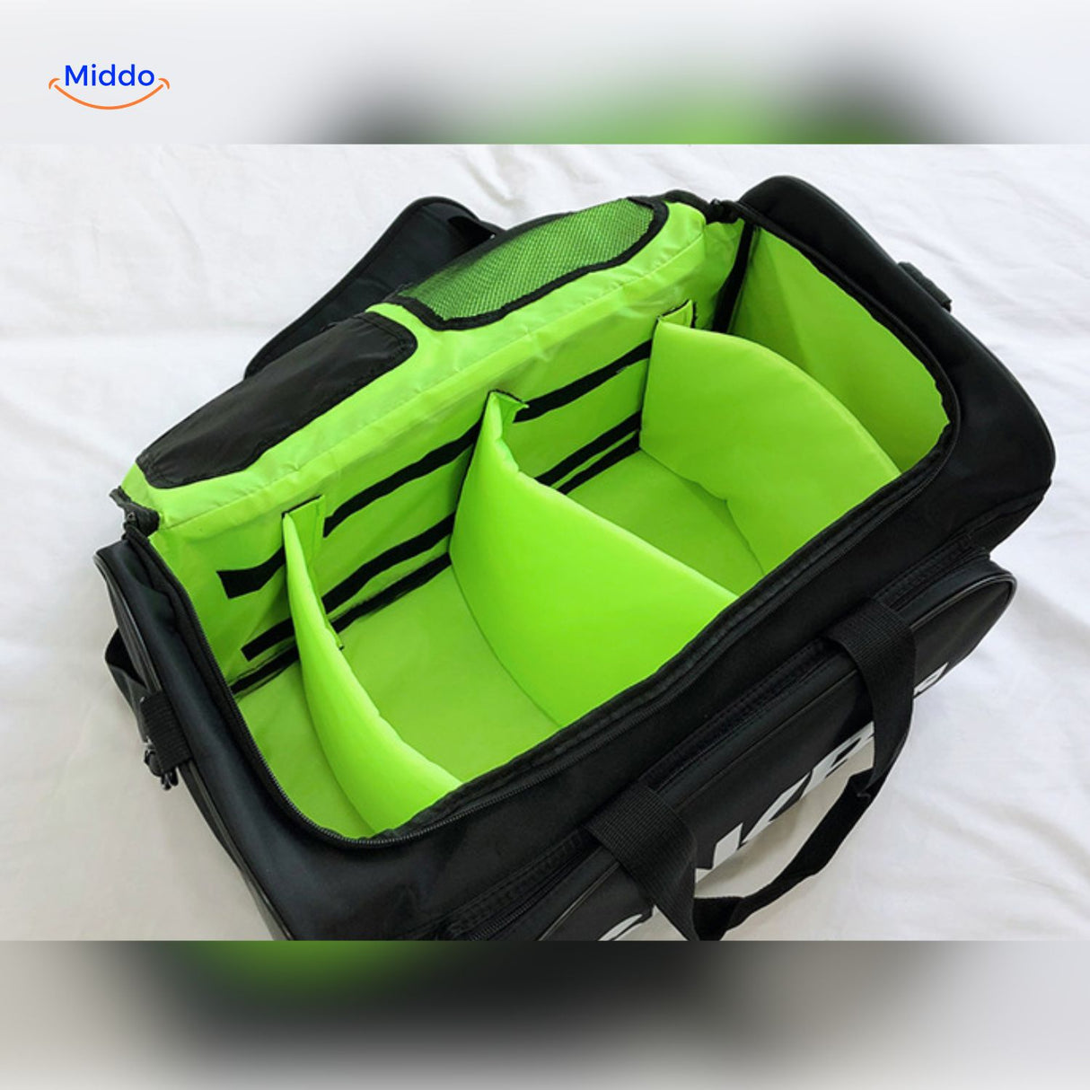 SNKRPro Tas met lichtgroen intern vakje www.middo.nl