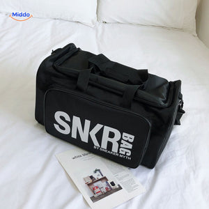 SNKRPro Tas met tekst in gedetailleerde weergave www.middo.nl