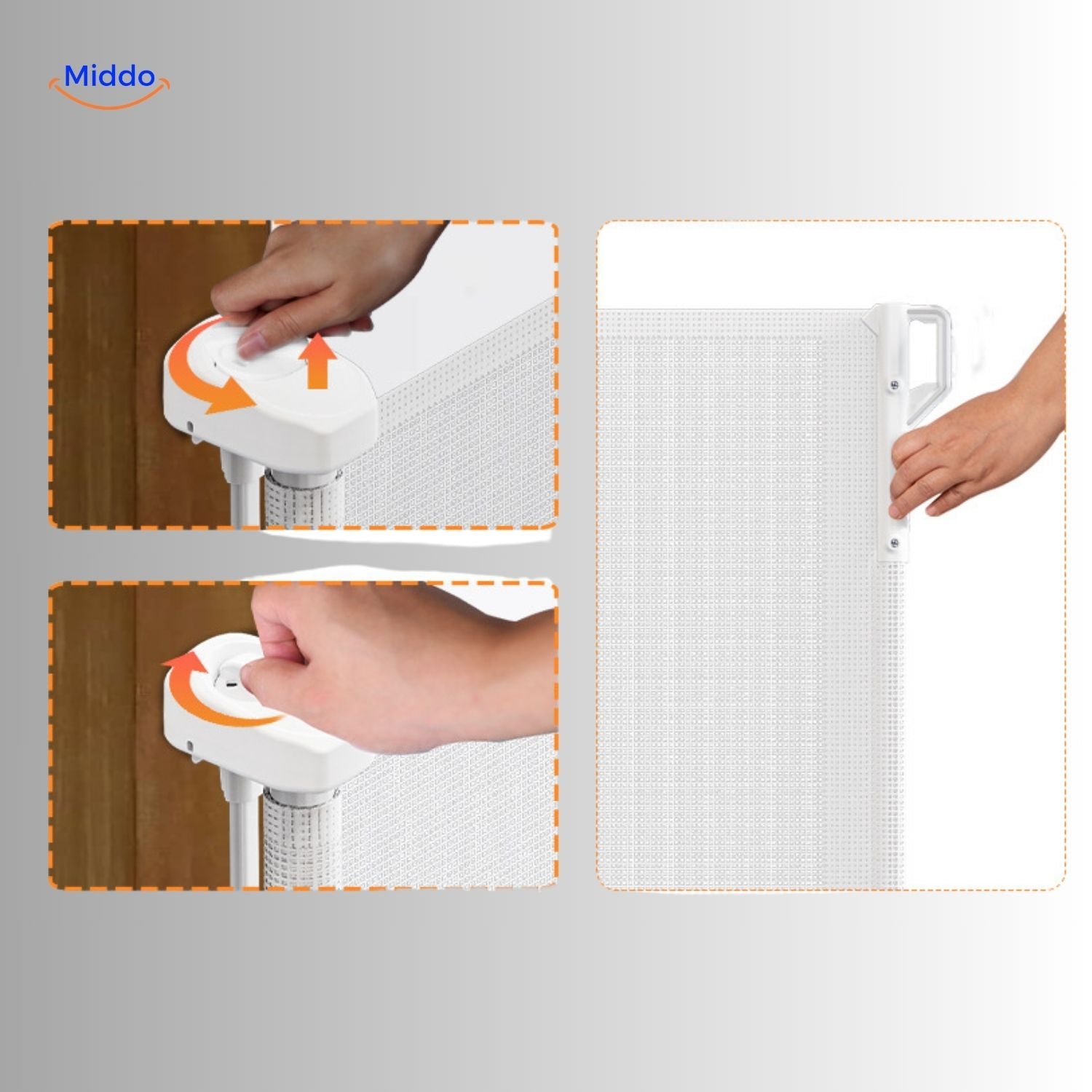SafeGuard Opvouwbare Poort voor binnen trap en keuken www.middo.nl