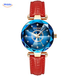 Seno Elegance Dameshorloge Staal RoodBlauw Middo.nl