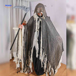 ShadowReap Cape grijs wit met zeis spookachtig halloween www.middo.nl