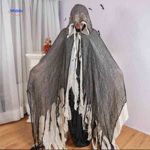 ShadowReap Cape grijs wit versleten halloween verkleed www.middo.nl