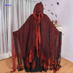 ShadowReap Cape rood gescheurd halloween mantel verkleed www.middo.nl