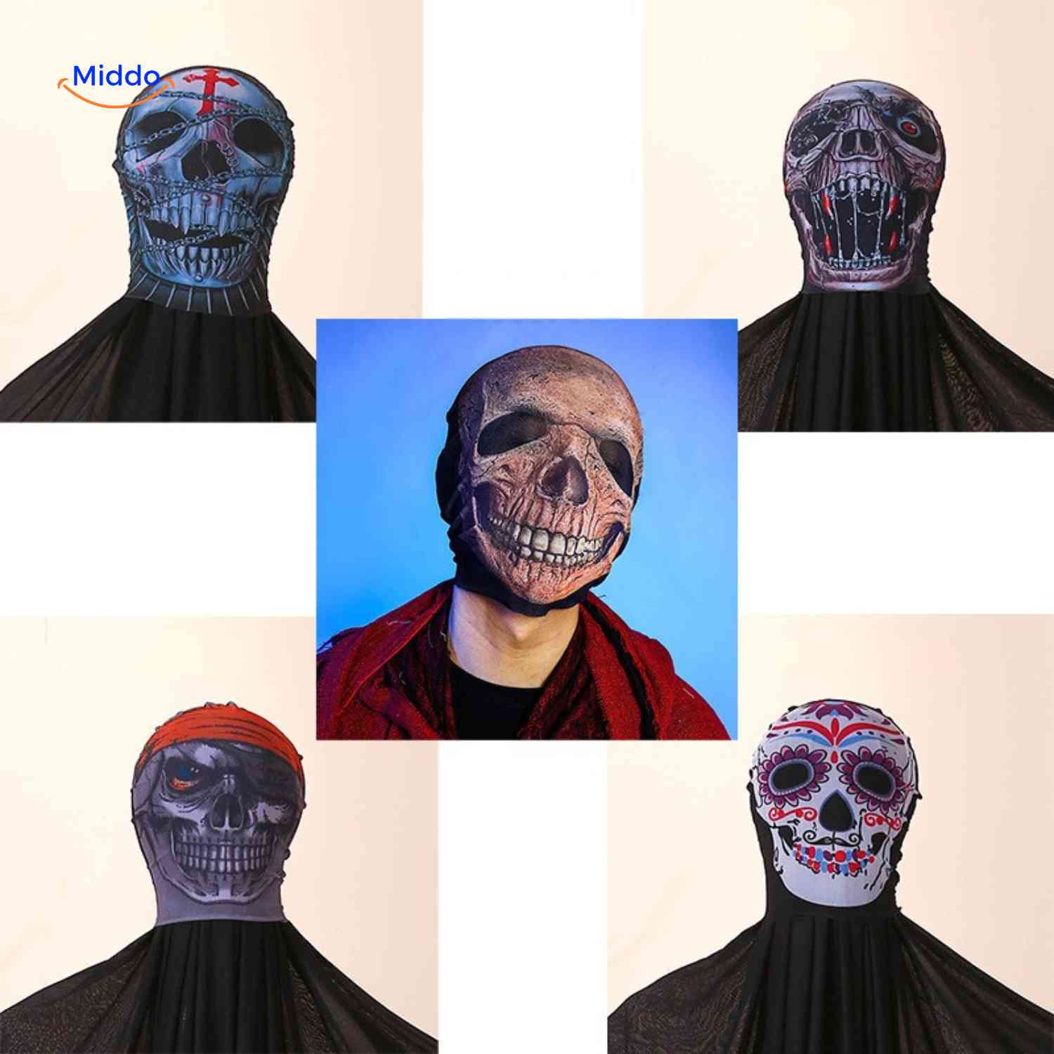 ShadowReap Cape schedelmaskers set halloween verkleedpartij www.middo.nl