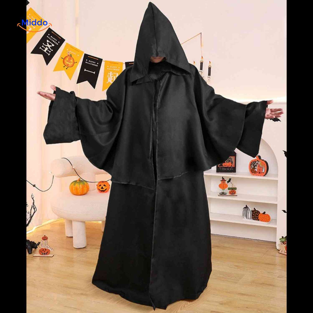 ShadowReap Cape zwart donker halloween doodskleed verkleed www.middo.nl