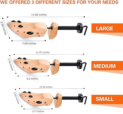 ShoeStretcher Pro schoenspanners in drie verschillende maten.