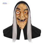 Skullveil Masker oude heks met lange grijze haren www.middo.nl