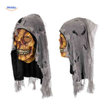 Skullveil Masker verrot schedelmasker met grijze kap www.middo.nl
