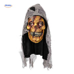 Skullveil Masker verrotte schedel met grijze kap www.middo.nl