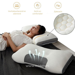 Neksteun Hoofdkussen voor Rug- als Zijslapers: DreamGuard Pro™ + Gratis Fluwelen Fleece Kussenslopen!
