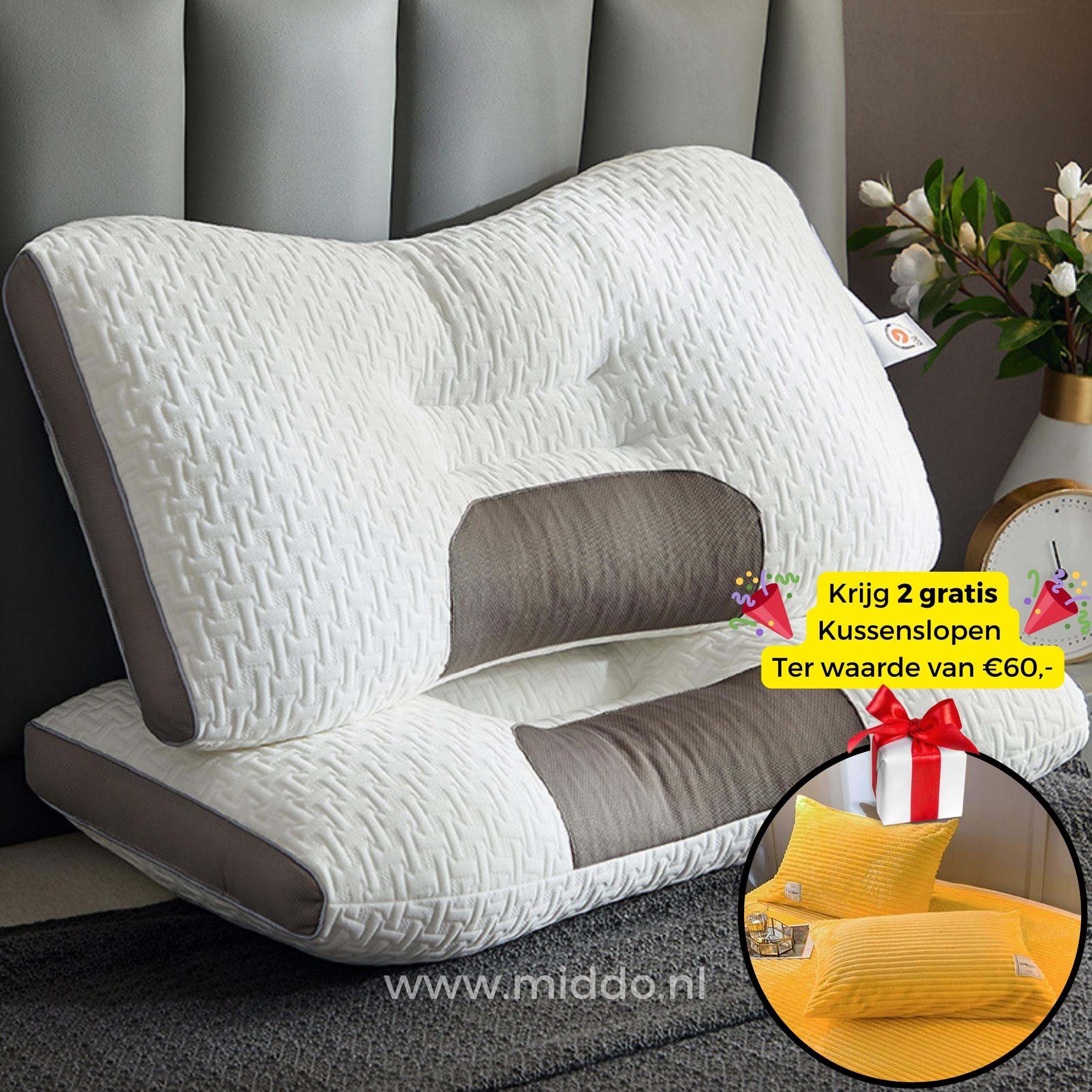 MEINZII'S Neksteunkussen, Memory Foam nekkussen, Ergonomisch hoofdkussen, Orthopedisch hoofdkussen voor zijslapers, rugslapers en buikslapers (Wit MEINZII'S Neksteunkussen, Memory Foam nekkussen, Ergonomisch hoofdkussen, Orthopedisch hoofdkussen voor zijslapers, rugslapers en buikslapers (Wit