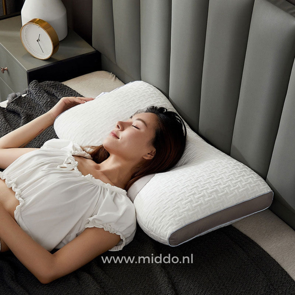 Oreiller de soutien cervical pour dormeurs sur le dos et sur le côté : DreamGuard Pro™ + taies d'oreiller en polaire velours gratuites !🔥 