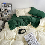 SleepNest Gezellig Dorm Set blauw en creme set op bed www.middo.nl