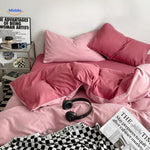 SleepNest Gezellig Dorm Set lichtblauwe slaapset op een comfortabel bed www.middo.nl