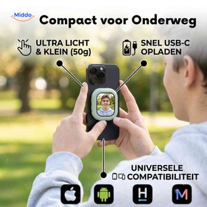 SnapView Selfiemonitor compact licht usb c universeel www.middo.nl
