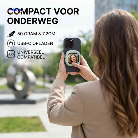 SnapView Selfiemonitor compact onderweg universeel compatibel www.middo.nl