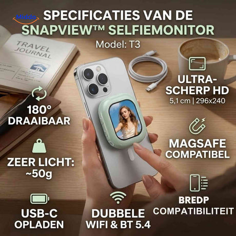 SnapView Selfiemonitor hd scherm magsafe usb c www.middo.nl