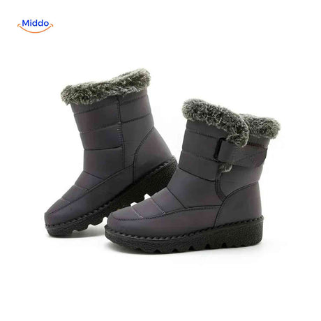 SnowLuxe Boots grijs waterdicht dames winterlaarzen www.middo.nl