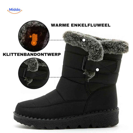 SnowLuxe Boots klittenband ontwerp waterdichte winterboots www.middo.nl