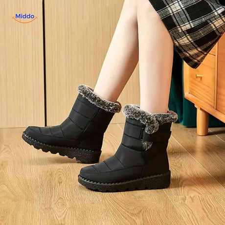 SnowLuxe Boots zwart gevoerde sneeuwlaarzen dames www.middo.nl