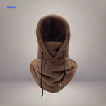 SnowShield Wintermuts bruin fleece hood warm sjaal bescherming www.middo.nl