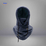 SnowShield Wintermuts donkerblauw fleece hood warm sjaal bescherming www.middo.nl