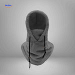 SnowShield Wintermuts donkergrijs fleece hood warm sjaal bescherming www.middo.nl