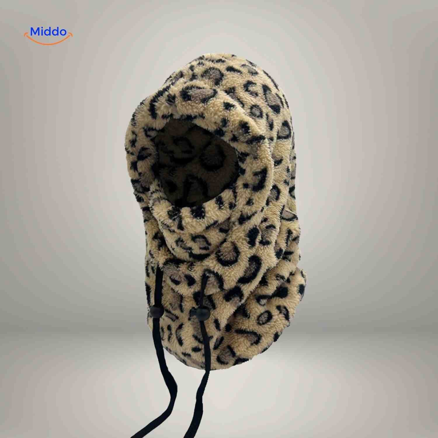 SnowShield Wintermuts pantherprint fleece hood warm sjaal bescherming www.middo.nl