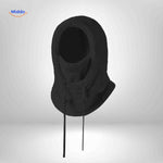 SnowShield Wintermuts zwart fleece hood lange touwtjes sjaal bescherming www.middo.nl